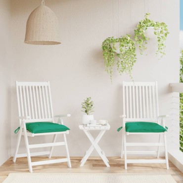 vidaXL Μαξιλάρια Καρέκλας Κήπου 2 τεμ. Πράσινα 40x40x7cm Υφασμάτινα