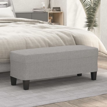 vidaXL Πάγκος Ανοιχτό Γκρι 100x35x41cm Υφασμάτινος 1 τεμ.