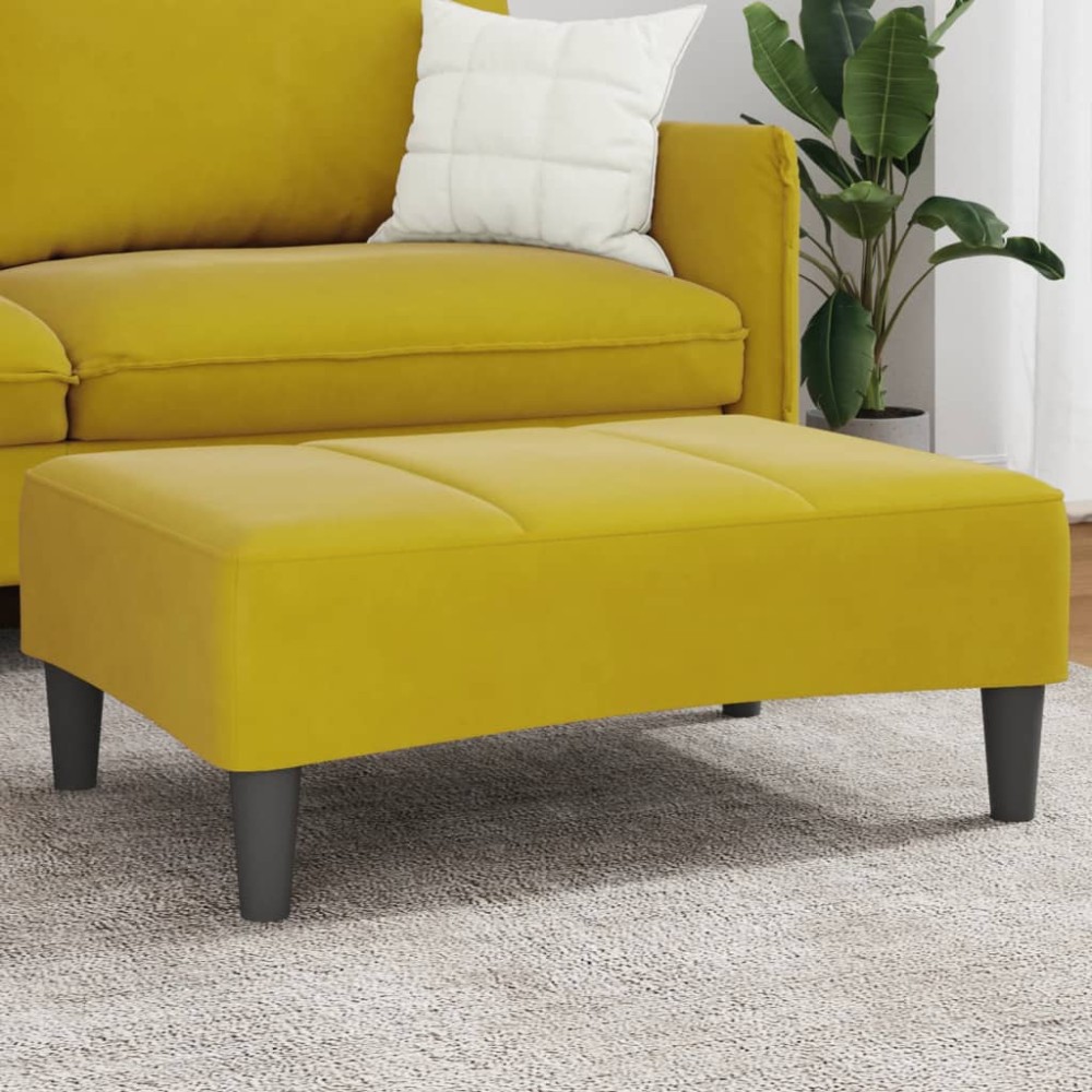vidaXL Σκαμπό/Υποπόδιο Κίτρινο 77x55x31cm Βελούδινο 1 τεμ.