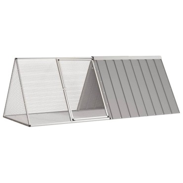 vidaXL Κλουβί Κουνελιών Γκρι 201,5x80,5x71 εκ. Γαλβανισμένος Χάλυβας