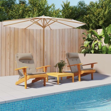 vidaXL Μαξιλάρια Καρέκλας Adirondack 2 τεμ. Taupe από Ύφασμα Oxford 126x58x4,5cm