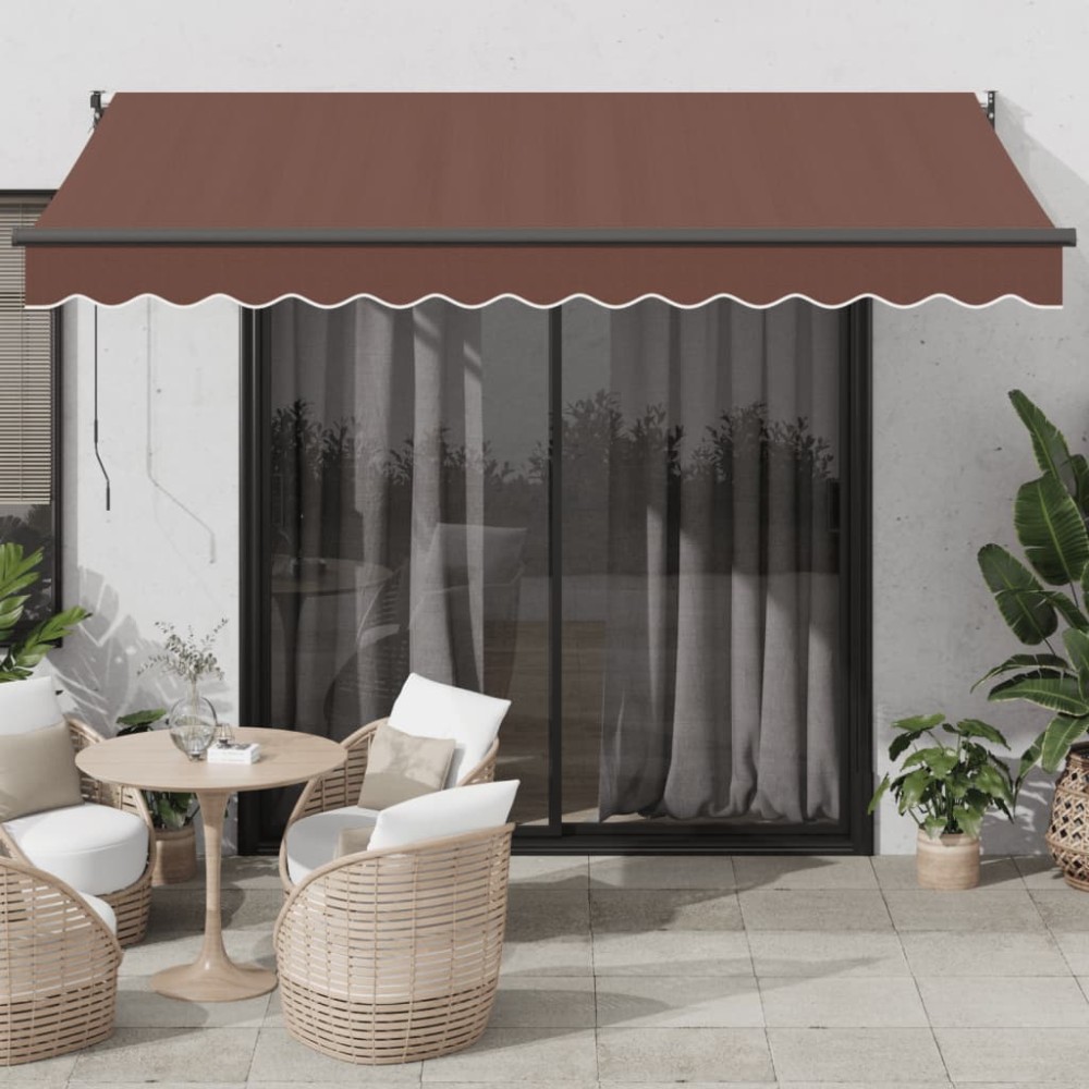 vidaXL Τέντα Πτυσσόμενη Αυτόματη Καφέ 350x250 εκ.