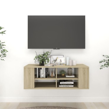 vidaXL Έπιπλο Τηλεόρασης Κρεμαστό Sonoma Δρυς 102x35x35cm Επεξ. Ξύλο