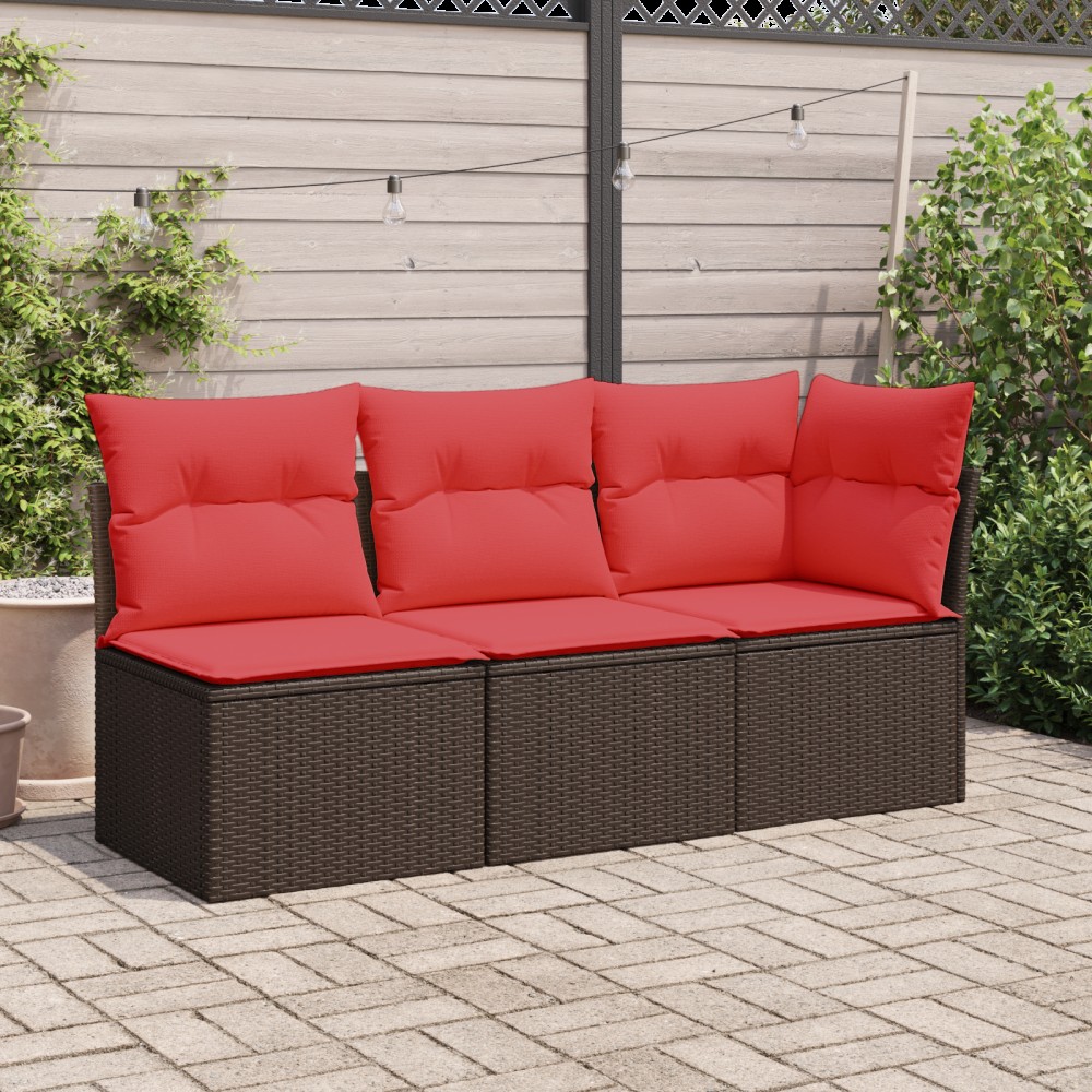 vidaXL | Καναπές Κήπου | με μαξιλάρι Καφέ 62x62x69cm συνθετικό ρατάν