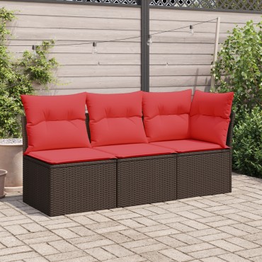 vidaXL | Καναπές Κήπου | με μαξιλάρι Καφέ 62x62x69cm συνθετικό ρατάν