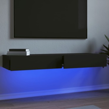 vidaXL Έπιπλα Τηλεόρασης με LED 2 τεμ. Μαύρο 60x35x15,5cm