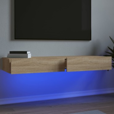vidaXL Έπιπλα Τηλεόρασης με LED 2 τεμ. Sonoma Δρυς 60x35x15,5cm