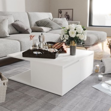 vidaXL Τραπεζάκι Σαλονιού Λευκό 80x80x31cm από Επεξ. Ξύλο 1 τεμ.