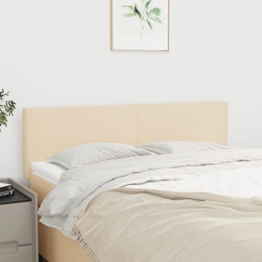 vidaXL Κεφαλάρια Κρεβατιού 2 τεμ. Κρεμ 72x5x78/88cm Υφασμάτινα