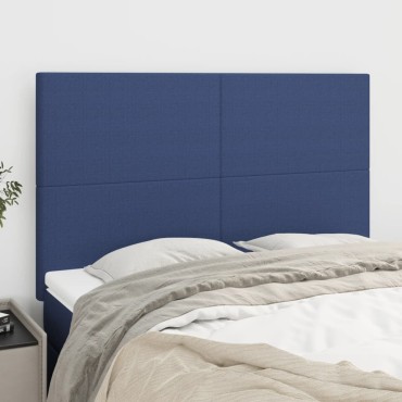 vidaXL Κεφαλάρια Κρεβατιού 4 τεμ. Μπλε 72x5x78/88cm Υφασμάτινα
