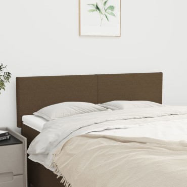 vidaXL Κεφαλάρια Κρεβατιού 2 τεμ. Σκ. Καφέ 72x5x78/88cm Υφασμάτινα