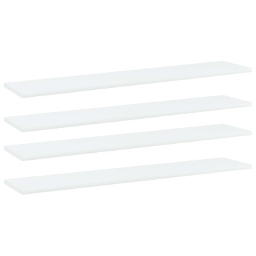 vidaXL Ράφια Βιβλιοθήκης 4 τεμ. Λευκά 100x20x1,5cm από Επεξ. Ξύλο