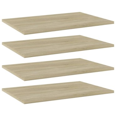 vidaXL Ράφια Βιβλιοθήκης 4 τεμ. Sonoma Δρυς 60x40x1,5cm Επεξ. Ξύλο