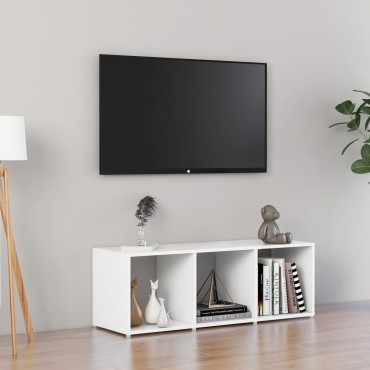 vidaXL Έπιπλο Τηλεόρασης Λευκό 107x35x37cm Μοριοσανίδα