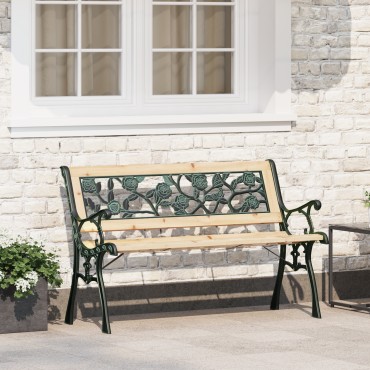 vidaXL Παγκάκι κήπου με μαξιλάρι Καφέ 116x54x73cm ξύλο 1 τεμ.