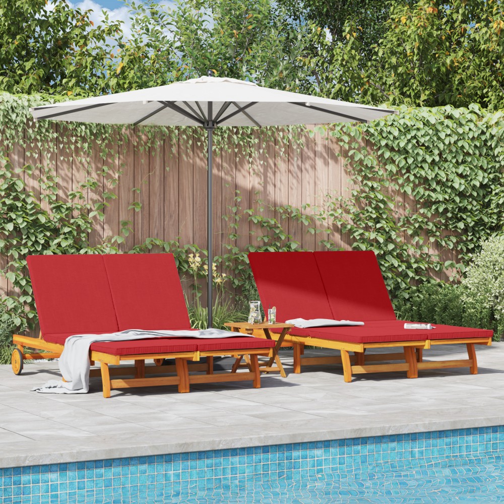vidaXL Ξαπλώστρα Καφέ 125x200x84cm Στερεό Ξύλο Ακακίας 1 τεμ.