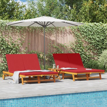 vidaXL Ξαπλώστρα Καφέ 125x200x84cm Στερεό Ξύλο Ακακίας 1 τεμ.
