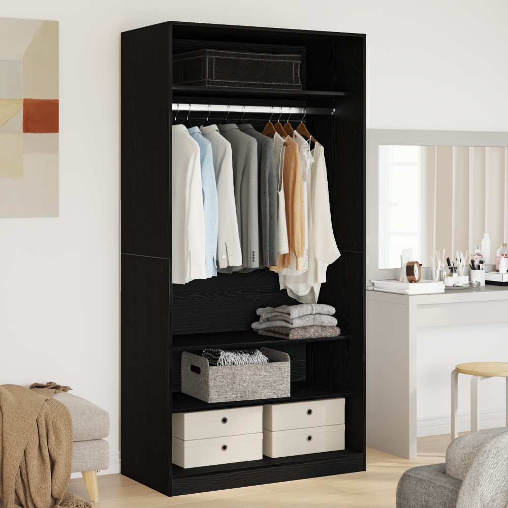 vidaXL Ντουλάπι Μαύρη Οξυά 100x50x200cm Επεξεργασμένο Ξύλο