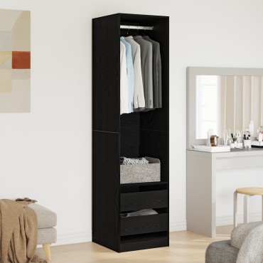 vidaXL Ντουλάπα Μαύρη Δρυς 50x50x200cm από Επεξεργασμένο Ξύλο 1 τεμ.
