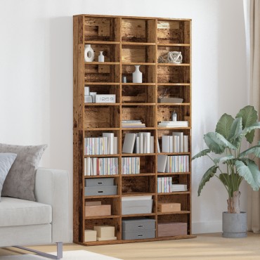 vidaXL Βάση CD - Παλιό ξύλο - 101x23x177.5cm - Επεξεργασμένο ξύλο