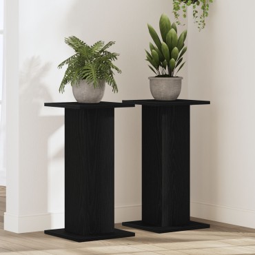 vidaXL Βάσεις Ηχείων 2 τεμ. Μαύρη Βελανιδιά 30x30x60cm Επεξεργασμένο Ξύλο