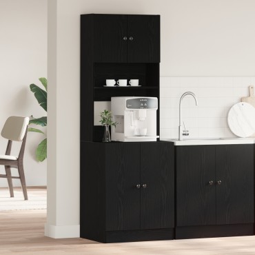 vidaXL Ντουλάπι Κουζίνας Μαύρη Καστανιά 60x50x180cm Επεξεργασμένο Ξύλο 1 τεμ.