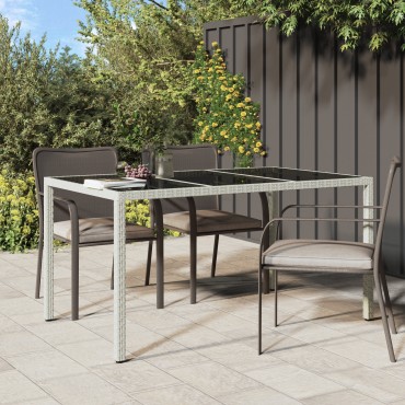 vidaXL Τραπέζι Κήπου Λευκό 150x90x75cm Πολυ Ρατάν 1 τεμ.