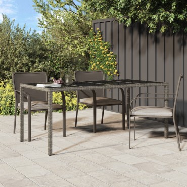 vidaXL Τραπέζι Φαγητού Κήπου Γκρι 190x90x75cm Πολυ Ρατάν 1 τεμ.