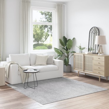 vidaXL Αντιολισθητικό Σαγκί Χαλάκι Γκρι 200x200cm PP