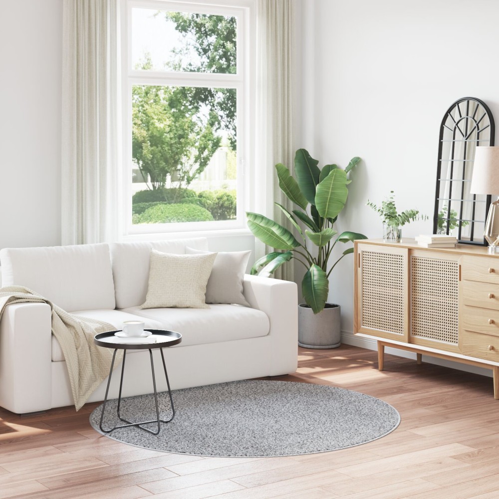 vidaXL Αντιολισθητικό Σαγκί Χαλάκι Γκρι 160x160cm PP