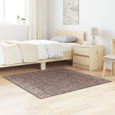 vidaXL Αντιολισθητικό Σαγκί Χαλάκι Καφέ 120x120cm PP