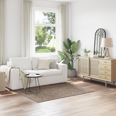 vidaXL Αντιολισθητικό Σαγκί Χαλάκι Καφέ 120x170cm PP