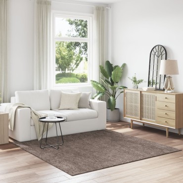 vidaXL Χαλιά Shaggy με Λάτεξ Καφέ 200x200cm