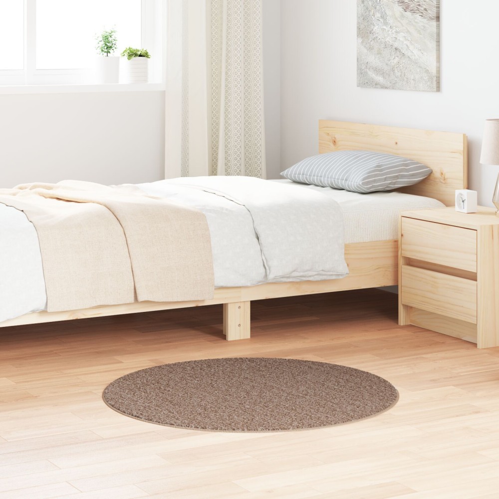 vidaXL Αντιολισθητικό Σαγκί Χαλάκι Καφέ 90x90cm PP