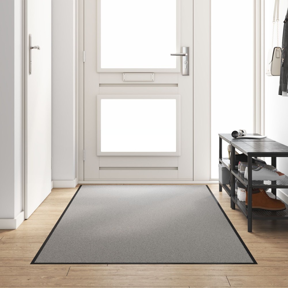 vidaXL Χαλάκι Εξώπορτας Γκρι και Μαύρο 120 x 300 cm 100% Πολυαμίδιο