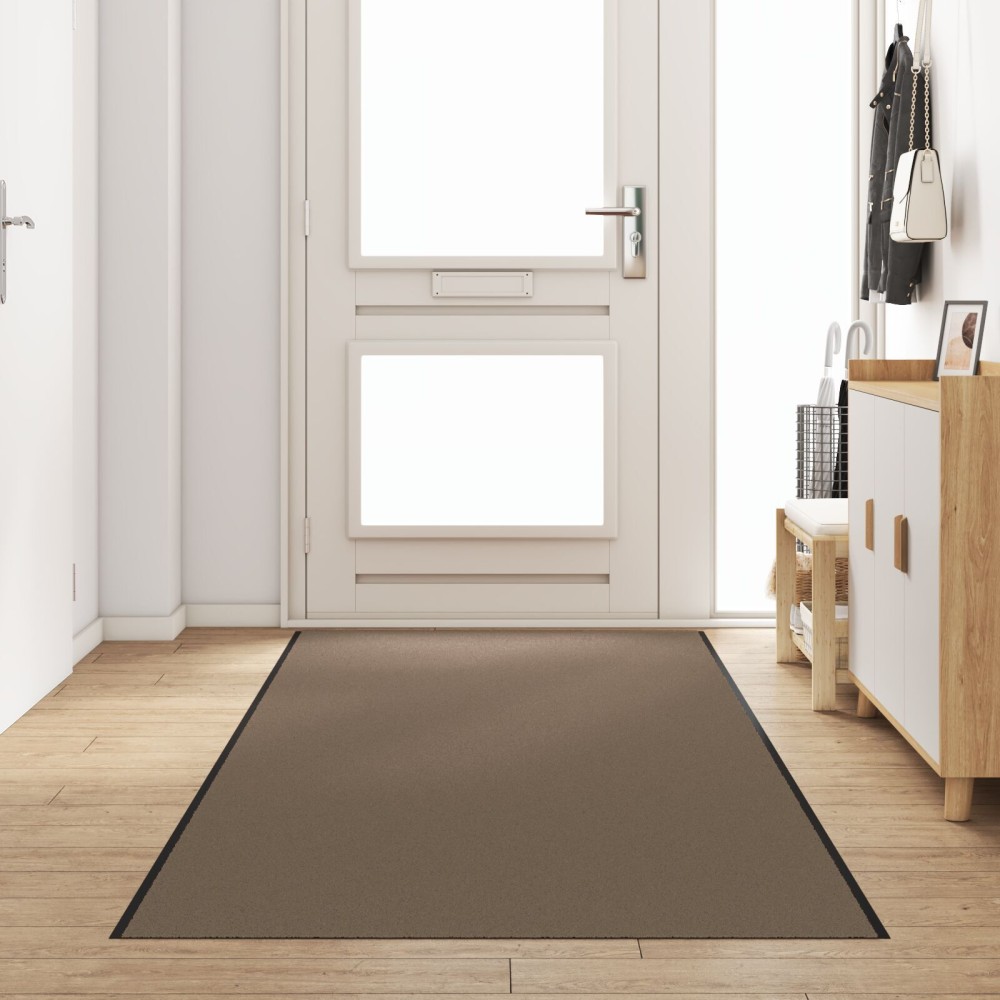 vidaXL Χαλάκι Εξώπορτας Μπεζ και Μαύρο 120 x 400 cm 100% Πολυαμίδιο