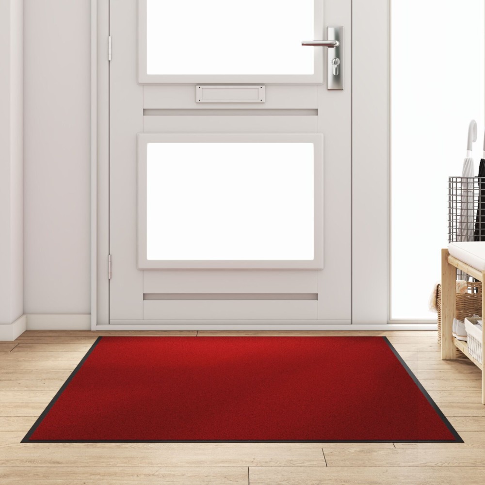 vidaXL Χαλάκι Εξώπορτας Κόκκινο και Μαύρο 120 x 180 cm 100% Πολυαμίδιο