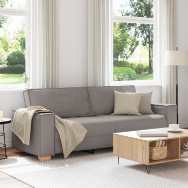 vidaXL Τριθέσιος Καναπές Ύφασμα, Μπεζ 220x78x84 cm