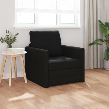 vidaXL Καναπές Δαπέδου 2-σε-1 Μαύρος 74x77x81cm Ύφασμα
