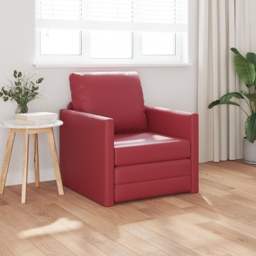 vidaXL Κρεβάτι καναπές Κόκκινο Δερματίνη 74x77x81cm