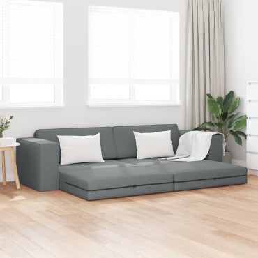 vidaXL Καναπές-Κρεβάτι 2 σε 1 Σκούρος Γκρι 245x150x60.5cm Υφάσματα 1 τεμ. Γωνιακός