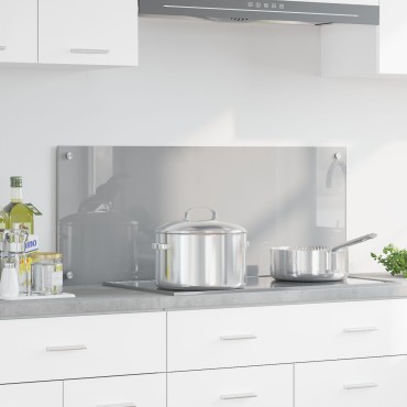 vidaXL Πλακάκι Κουζίνας Ανοιχτό Γκρι 100x40x0,6 εκ. Σκληρυμένο Γυαλί