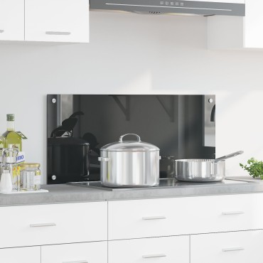 vidaXL Κουζίνα Πλακάκι Σκούρο Γκρι 90x40x0,6 εκ. Ψημένο Γυαλί