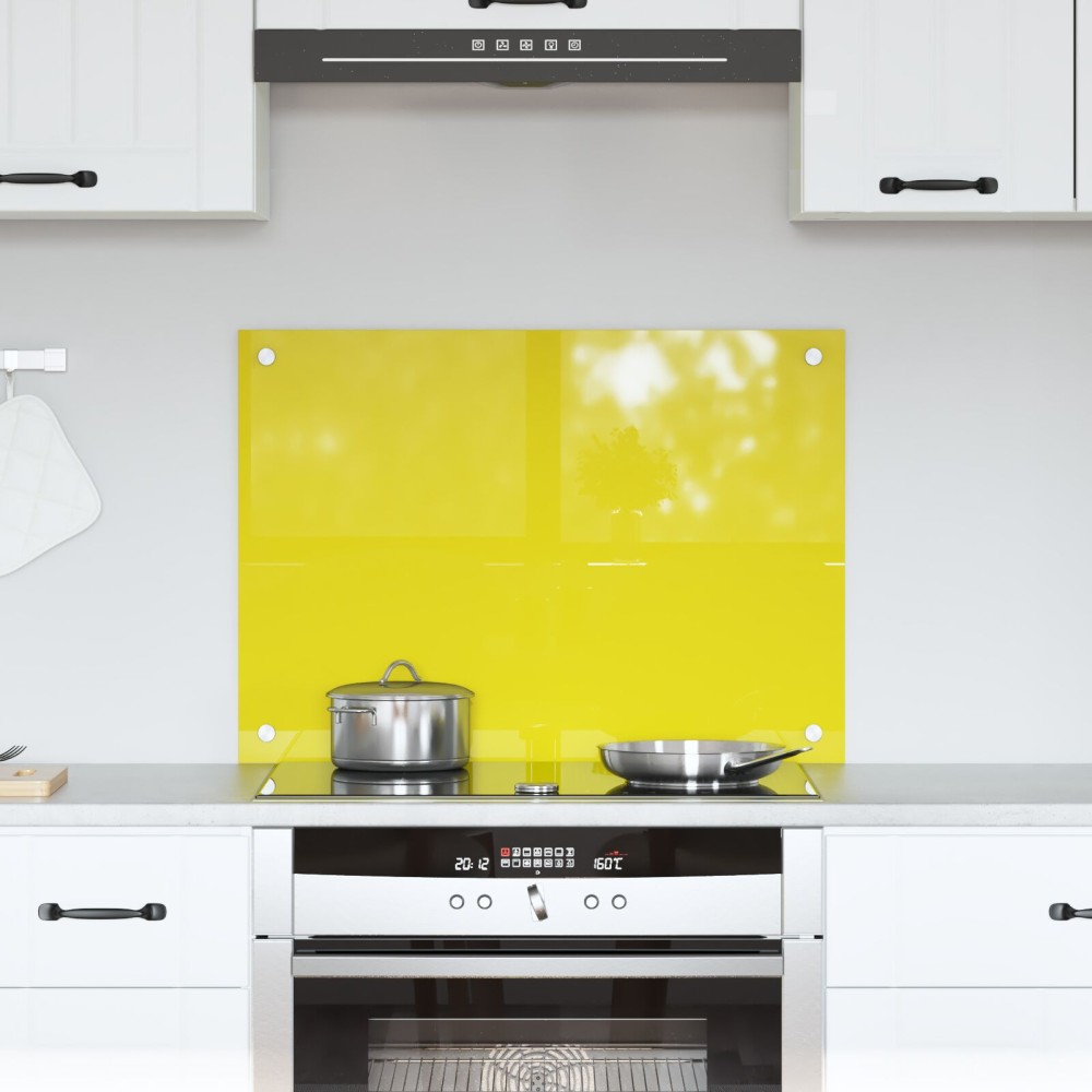 vidaXL Κίτρινος Πίνακας Κουζίνας 70x50x0,6 εκ από Σκληρυμένο Γυαλί