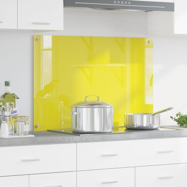 vidaXL Πλακάκι Κουζίνας Κίτρινο 90x60x0,6 εκ Σκληρυμένο Γυαλί