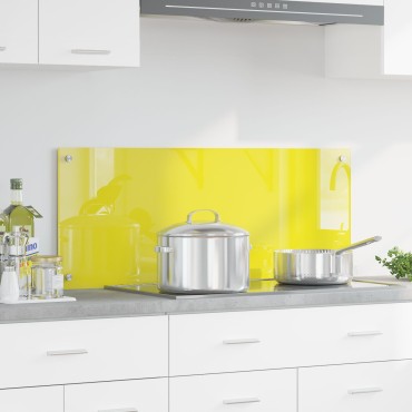 vidaXL Πίνακας Κουζίνας Κίτρινος 100x40x0.6 εκ Σκληρυμένο Γυαλί