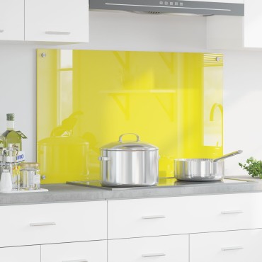 vidaXL Πλακάκι Κουζίνας Κίτρινο 100x60x0,6 εκ από Σκληρυμένο Γυαλί