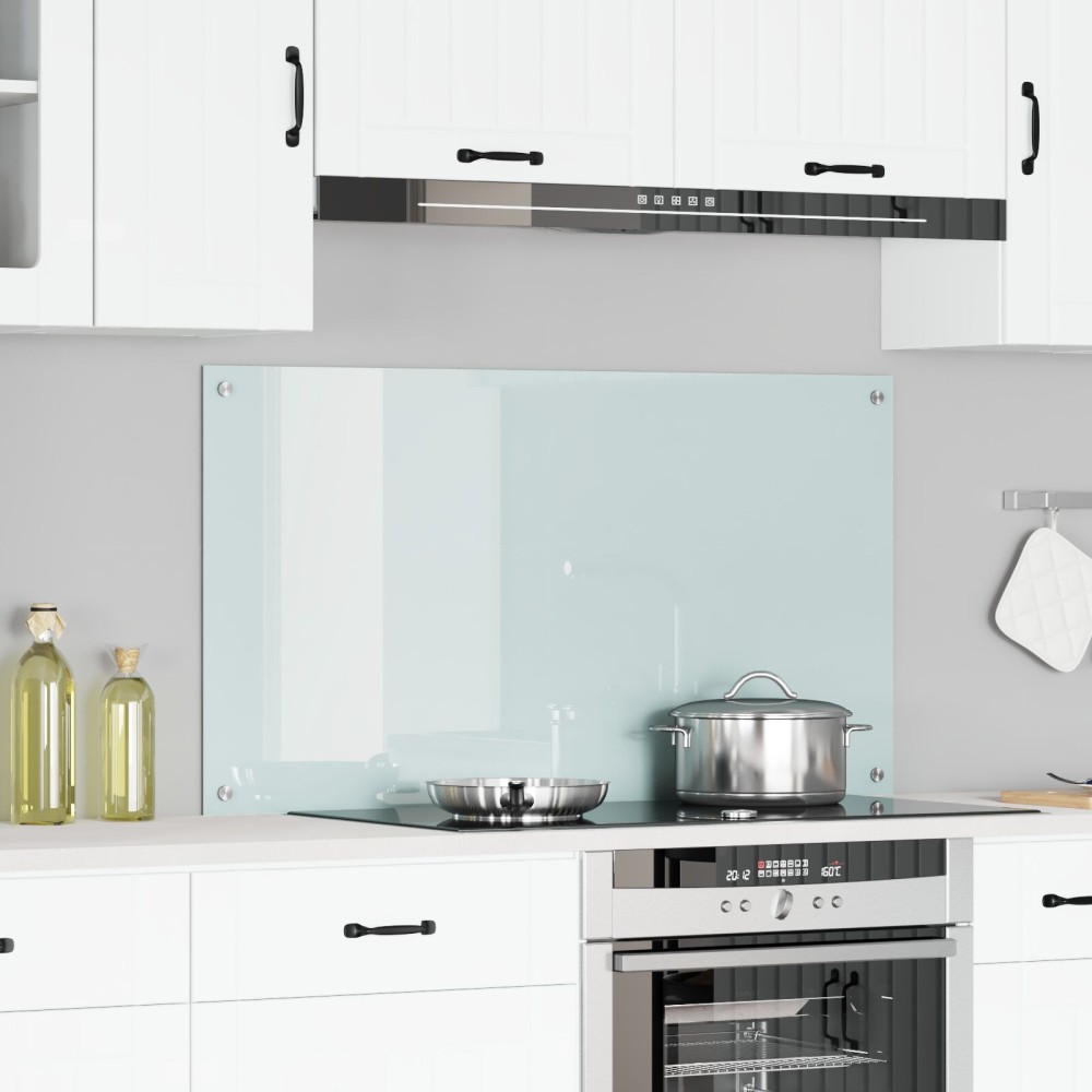 vidaXL Λευκή Πλάκα Κουζίνας 110x60x0,6 εκ. από Θραυστό Γυαλί