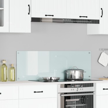vidaXL Λευκή Επιφάνεια Κουζίνας 120x40x0,6 cm από Σκληρυμένο Γυαλί