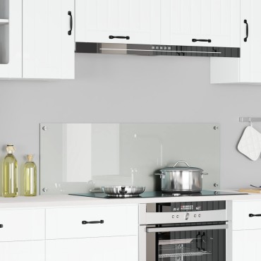 vidaXL Πλακάκι Κουζίνας Διαφανές 120x40x0,6 εκ. Θερμάνθικτο Γυαλί